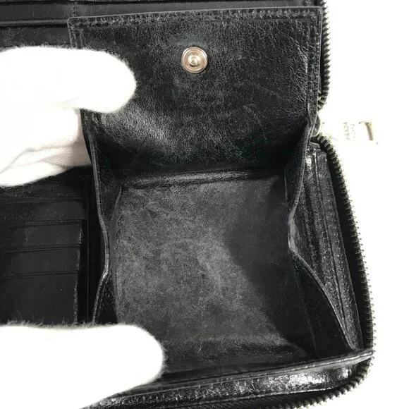 PRADA 2M1264 Skull skull Long wallet Zip Around Long Wallet Leather Black